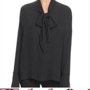 Black silk chiffon Theory blouse